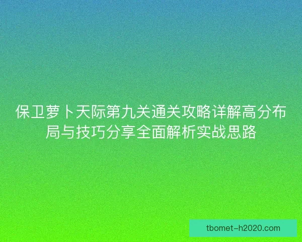 保卫萝卜天际第九关通关攻略详解高分布局与技巧分享全面解析实战思路