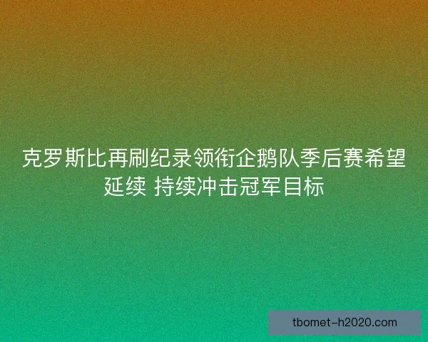 克罗斯比再刷纪录领衔企鹅队季后赛希望延续 持续冲击冠军目标